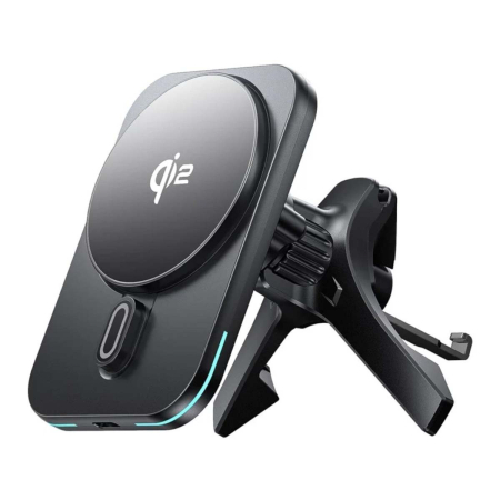 Автомобильный держатель с беспроводной зарядкой WiWU Qi2.0 MAGO Magsafe wireless car charger CH-323 Black, черный Автомобильный держатель с беспроводной зарядкой WiWU Qi2.0 MAGO Magsafe wireless car charger CH-323 Black, черный