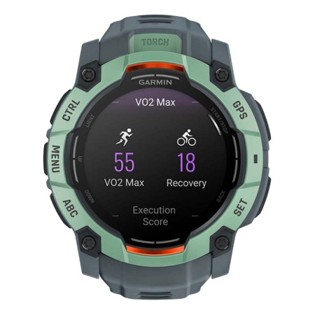 Часы Garmin INSTINCT 3 AMOLED 50мм Neo Tropic, зеленый с серым ремешком Часы Garmin INSTINCT 3 AMOLED 50мм Neo Tropic, зеленый с серым ремешком
