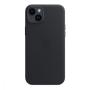 Чехол Leather Case MagSafe для Apple iPhone 14 Plus «Midnight» Черный