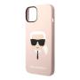 Чехол Karl Lagerfeld для iPhone 14 с MagSafe Liquid silicone Karl's head Hard (KLHMP14SSLKHLP) Розовый