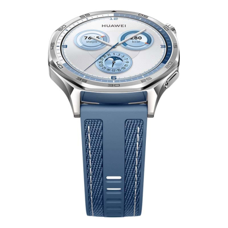 Часы HUAWEI Watch GT 5 Silver, 46 мм, цвет корпуса серебряный, цвет ремешка синий Часы HUAWEI Watch GT 5 Silver, 46 мм, цвет корпуса серебряный, цвет ремешка синий