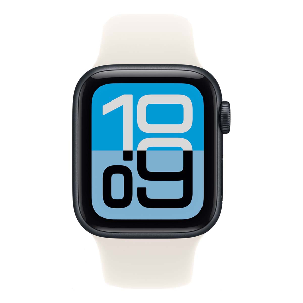 Apple Watch SE 3 (2025), 44 мм корпус из алюминия цвета «Midnight», ремешок Sport Band размера M/L цвета «Starlight» Apple Watch SE 3 (2025), 44 мм корпус из алюминия цвета «Midnight», ремешок Sport Band размера M/L цвета «Starlight»