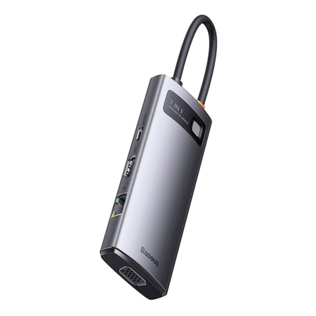 Хаб Baseus Metal Gleam Series 7в1 Multifunctional Type-C HUB Docking Station (WKWG040013) Серый Хаб Baseus Metal Gleam Series 7в1 Multifunctional Type-C HUB Docking Station (WKWG040013) Серый
