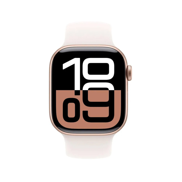 Apple Watch Series 10, 42 мм корпус из алюминия цвета «Rose Gold», ремешок Sport Band размера M/L цвета «Light Blush»