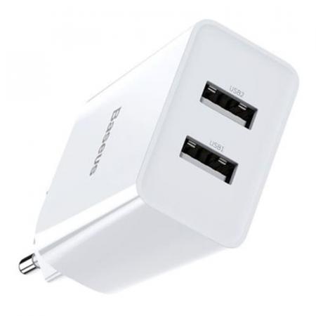 Сетевое зарядное устройство Baseus Speed Mini Dual USB Charger 10,5 Вт TC-012 (CCFS-R02) Белый