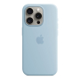 Чехол Silicone Case для Apple iPhone 15 Pro с MagSafe Light Blue, нежно голубой Чехол Silicone Case для Apple iPhone 15 Pro с MagSafe Light Blue, нежно голубой