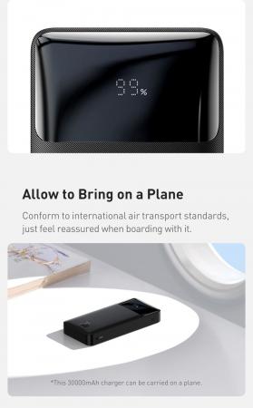 Внешний аккумулятор Baseus Bipow Digital Display Power Bank 30000mAh 20W PPDML-N02 (PPBD30K) Белый Внешний аккумулятор Baseus Bipow Digital Display Power Bank 30000mAh 20W PPDML-N02 (PPBD30K) Белый