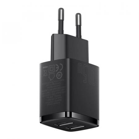 Сетевое зарядное устройство Baseus Compact Charger 2U 10,5 Вт CCXJ010201 (CCCP10UE) Черный