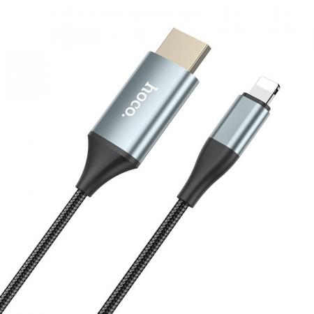 Кабель hoco. Lightning на HDMI, 2 м (UA15) Черный Кабель hoco. Lightning на HDMI, 2 м (UA15) Черный