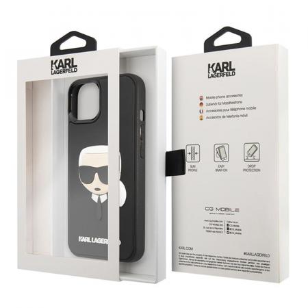 Чехол Karl Lagerfeld для iPhone 14 3D Rubber Karl's head Hard (KLHCP14SKH3DBK) Черный