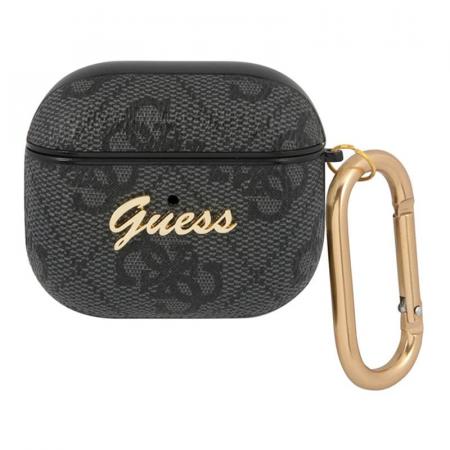 Чехол для Airpods 3 Guess PU leather 4G с карабином и металлическим логотипом (GUA34GSMK) Серый Чехол для Airpods 3 Guess PU leather 4G с карабином и металлическим логотипом (GUA34GSMK) Серый