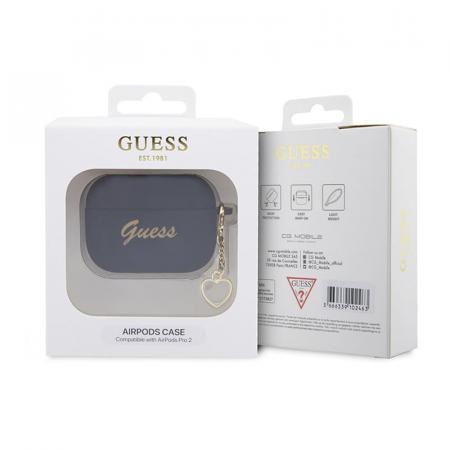 Чехол для AirPods Pro 2 Guess CG Mobile Silicone Script logo with Heart charm (GUAP2LSCHSK) Черный Чехол для AirPods Pro 2 Guess CG Mobile Silicone Script logo with Heart charm (GUAP2LSCHSK) Черный